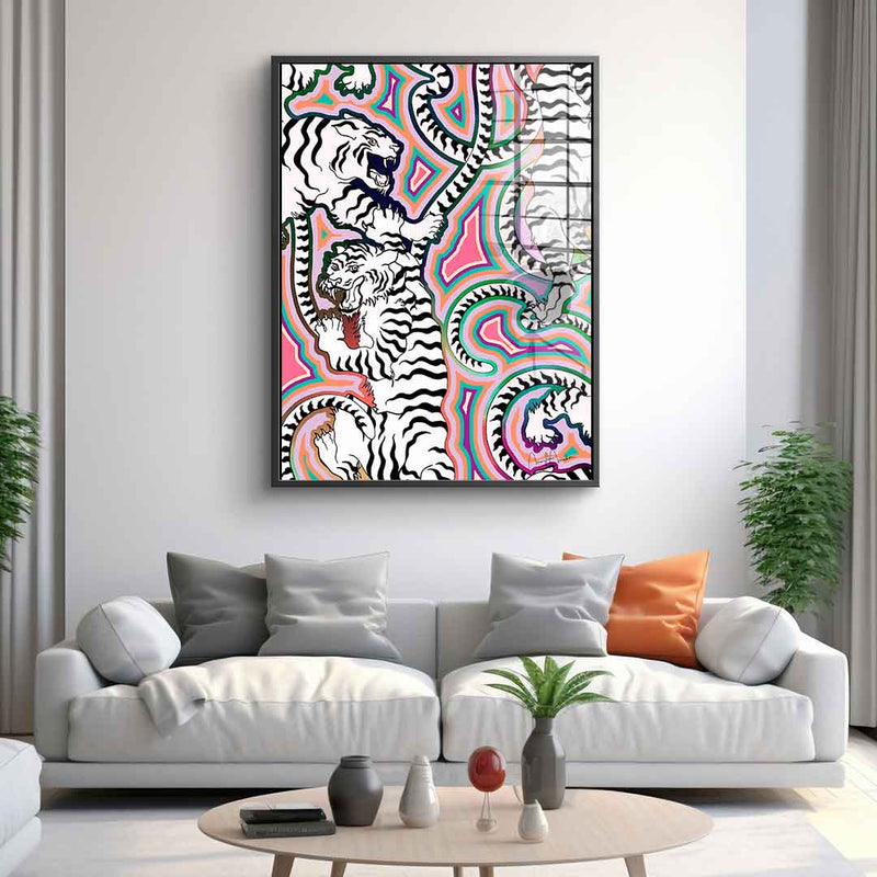 White Tiger Crawl - Acrylglas