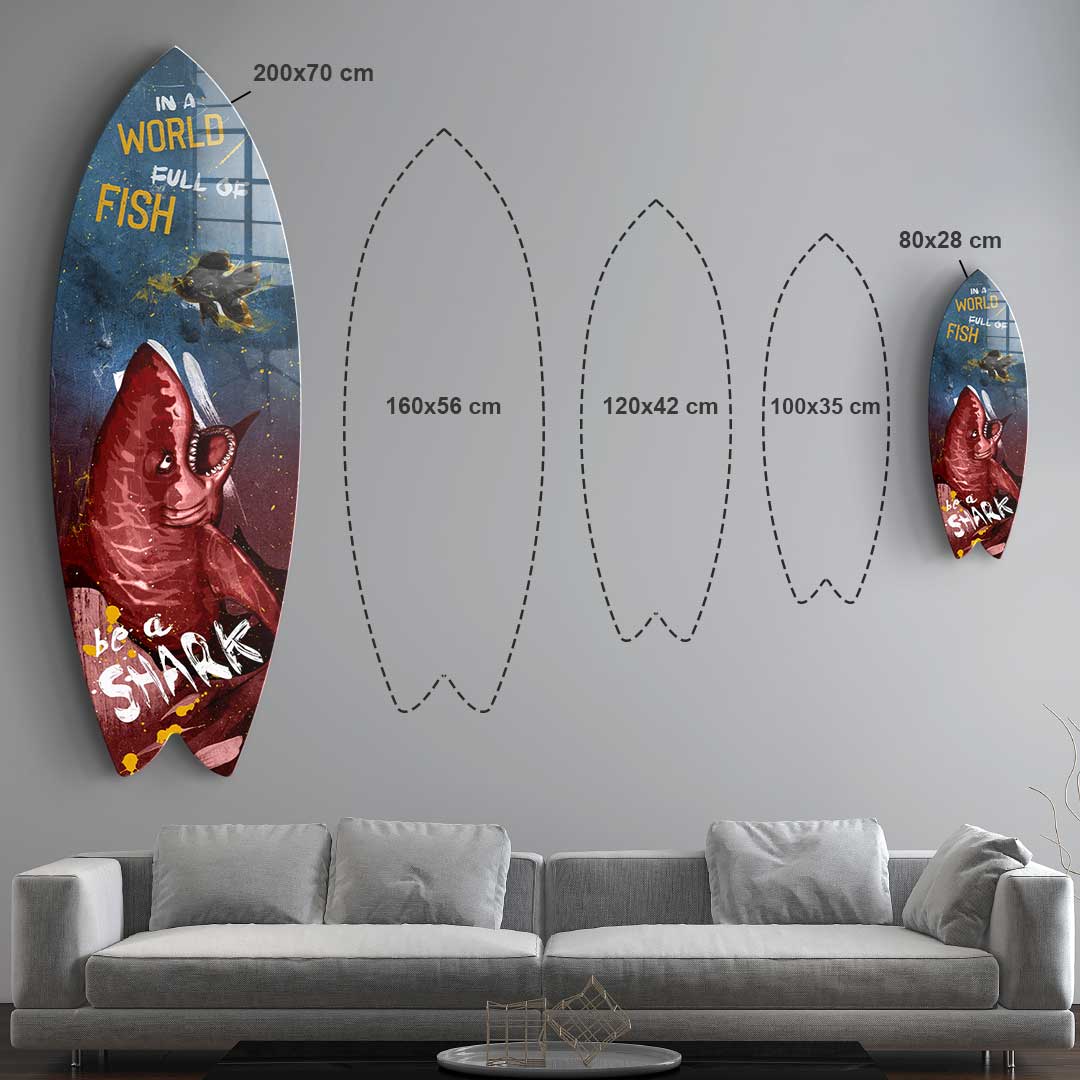 Surfboard YOU ARE THE SHARK - Acrylglas