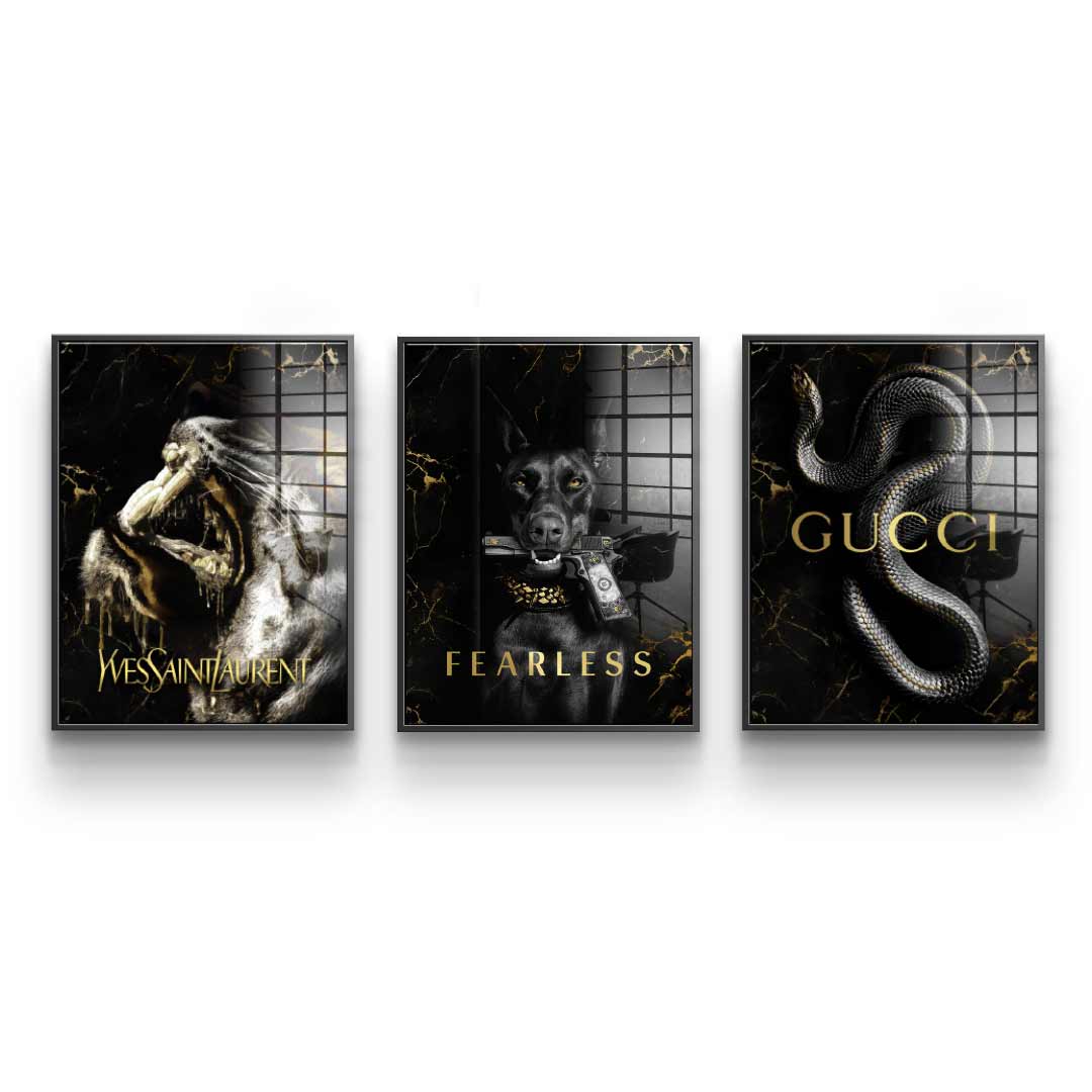 Luxury Gold Animals - Acrylglas 3x