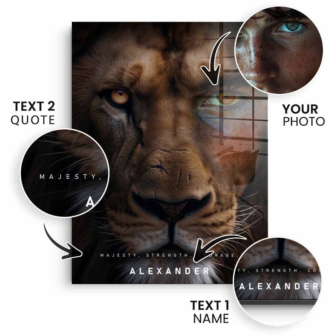 Lion fusion personalized - acrylic glass