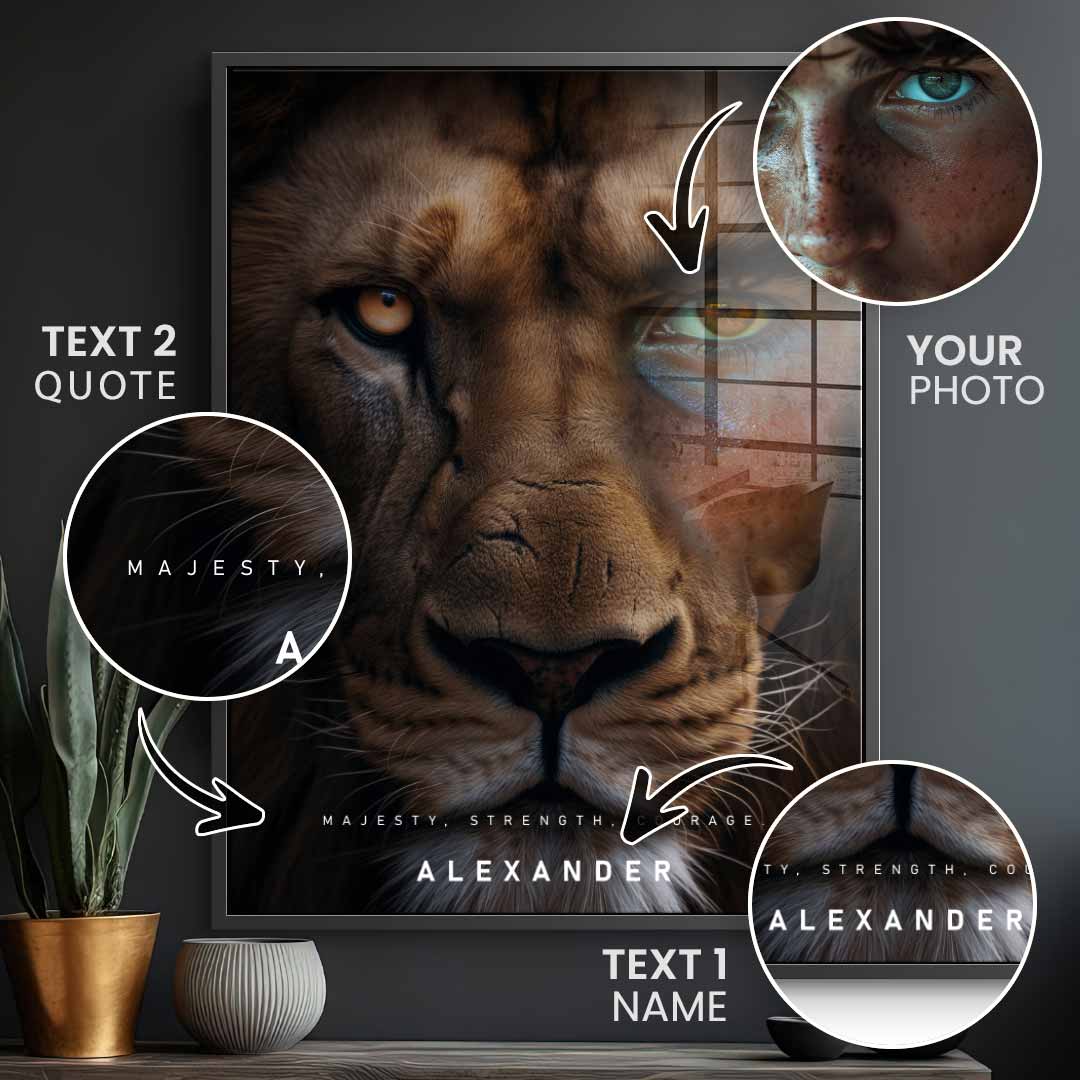 Lion fusion personalized - acrylic glass