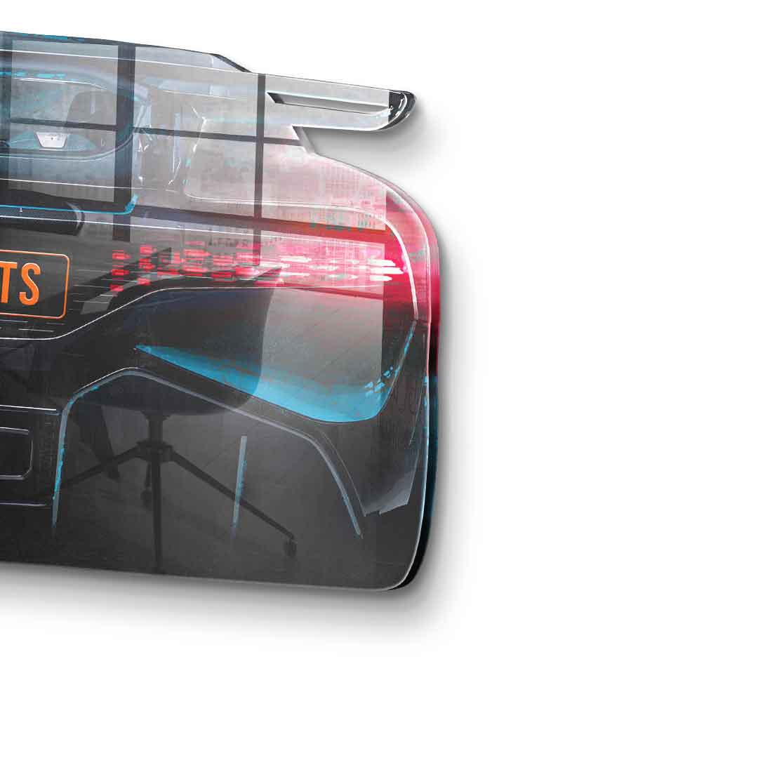 Wandskulptur Bugatti Backside - Acrylglas