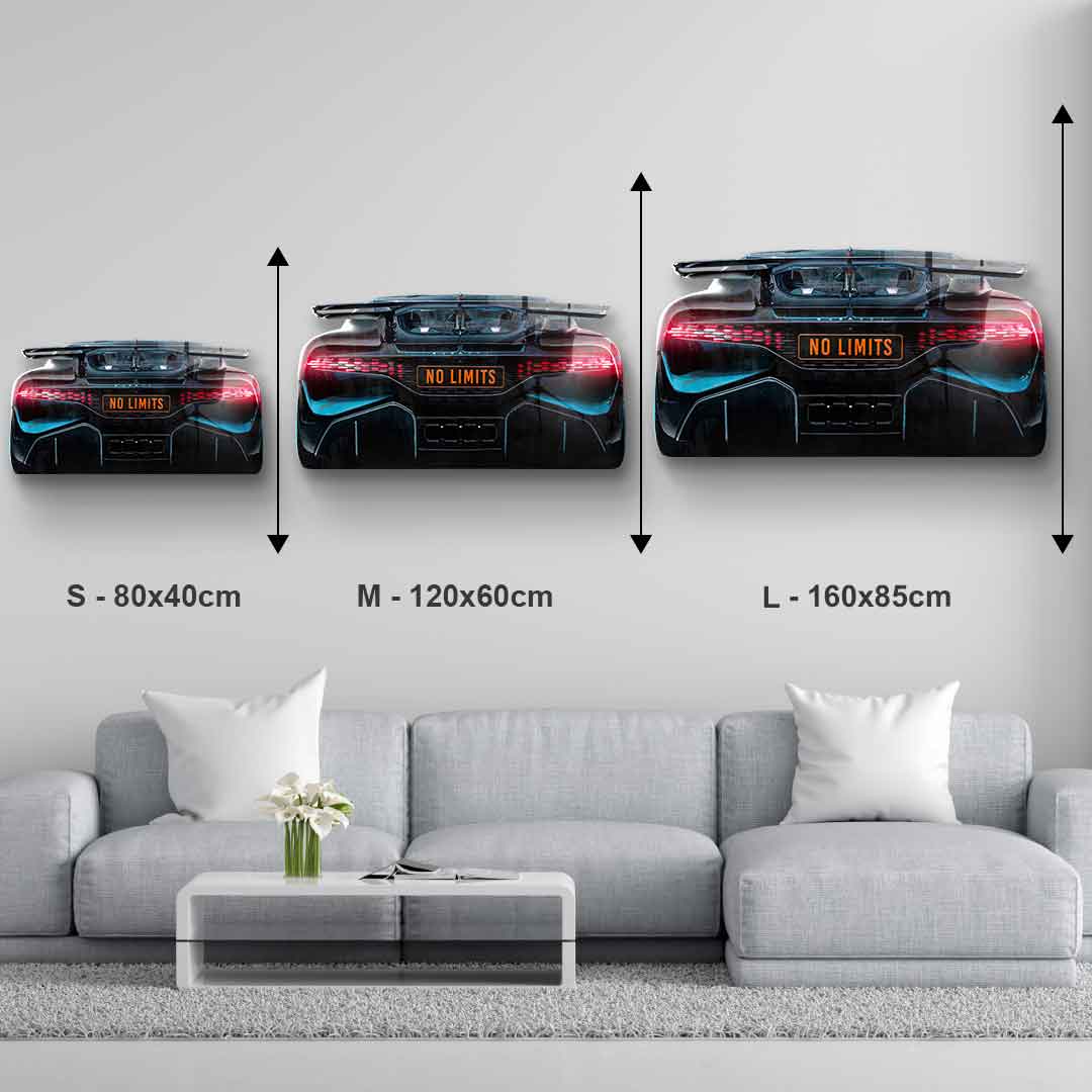 Wandskulptur Bugatti Backside - Acrylglas