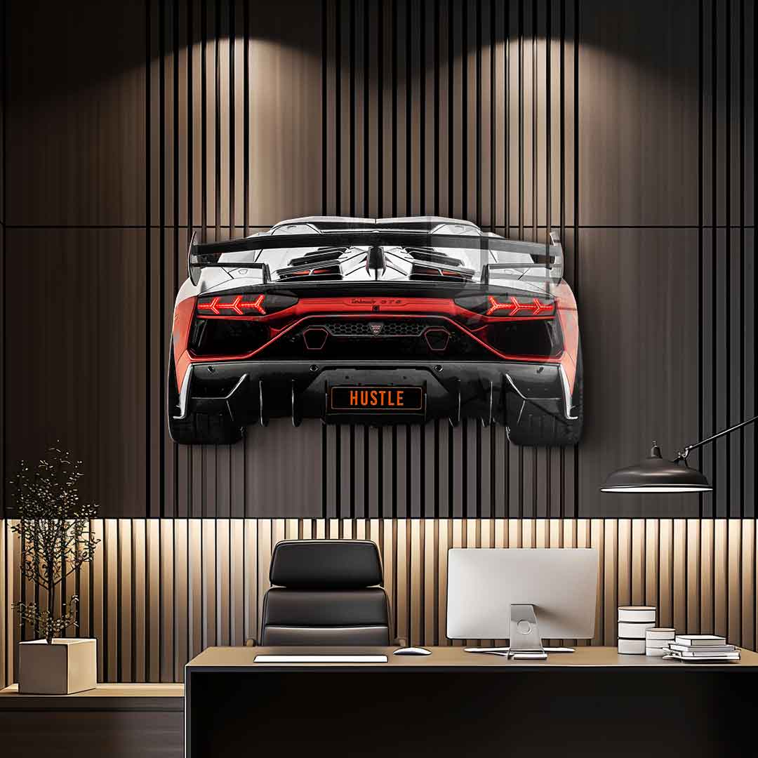Wall sculpture lambo backside - acrylic glass