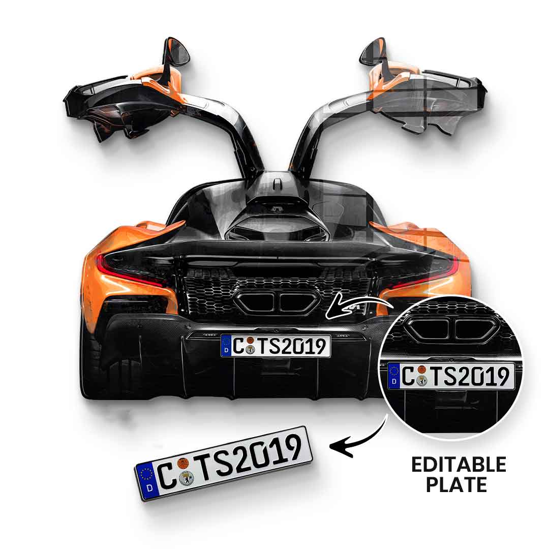 Wandskulptur Mclaren Backside - Acrylglas - personalisierbar