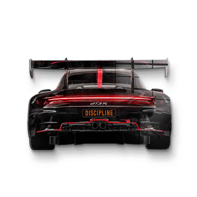 Wall sculpture Porsche backside - acrylic glass