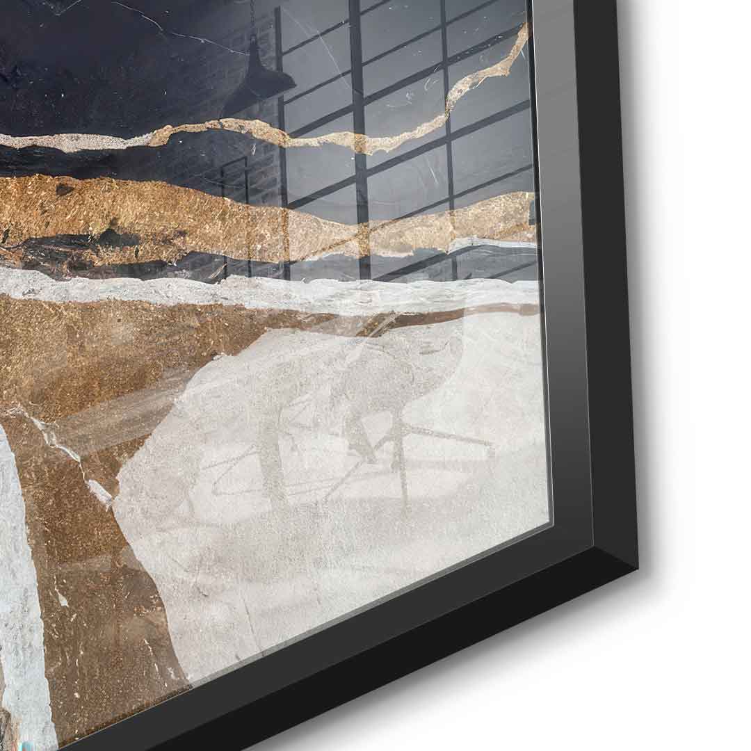 Textured Earth in Black and Gold - Acrylic glass