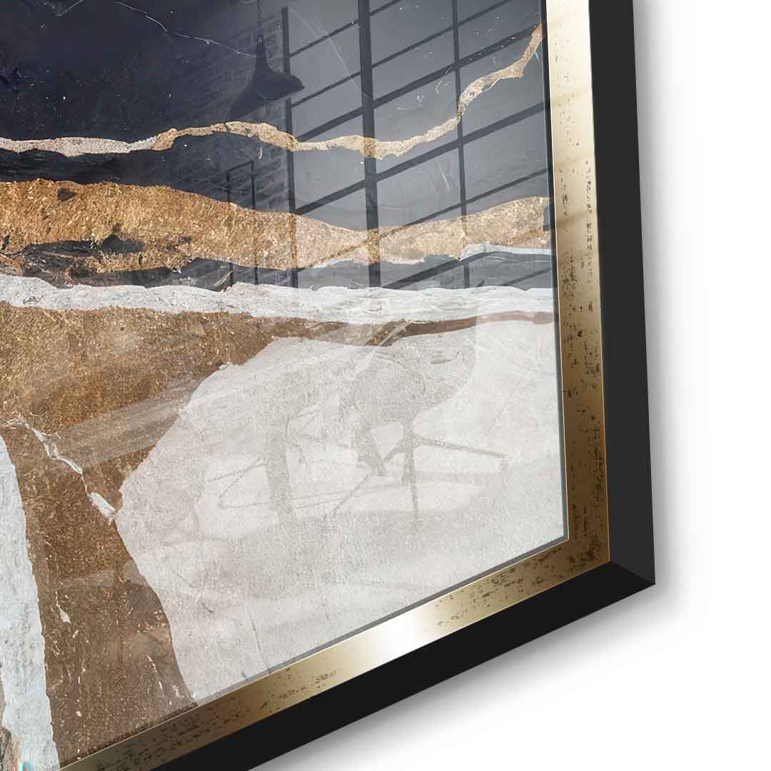Textured Earth in Black and Gold - Acrylic glass