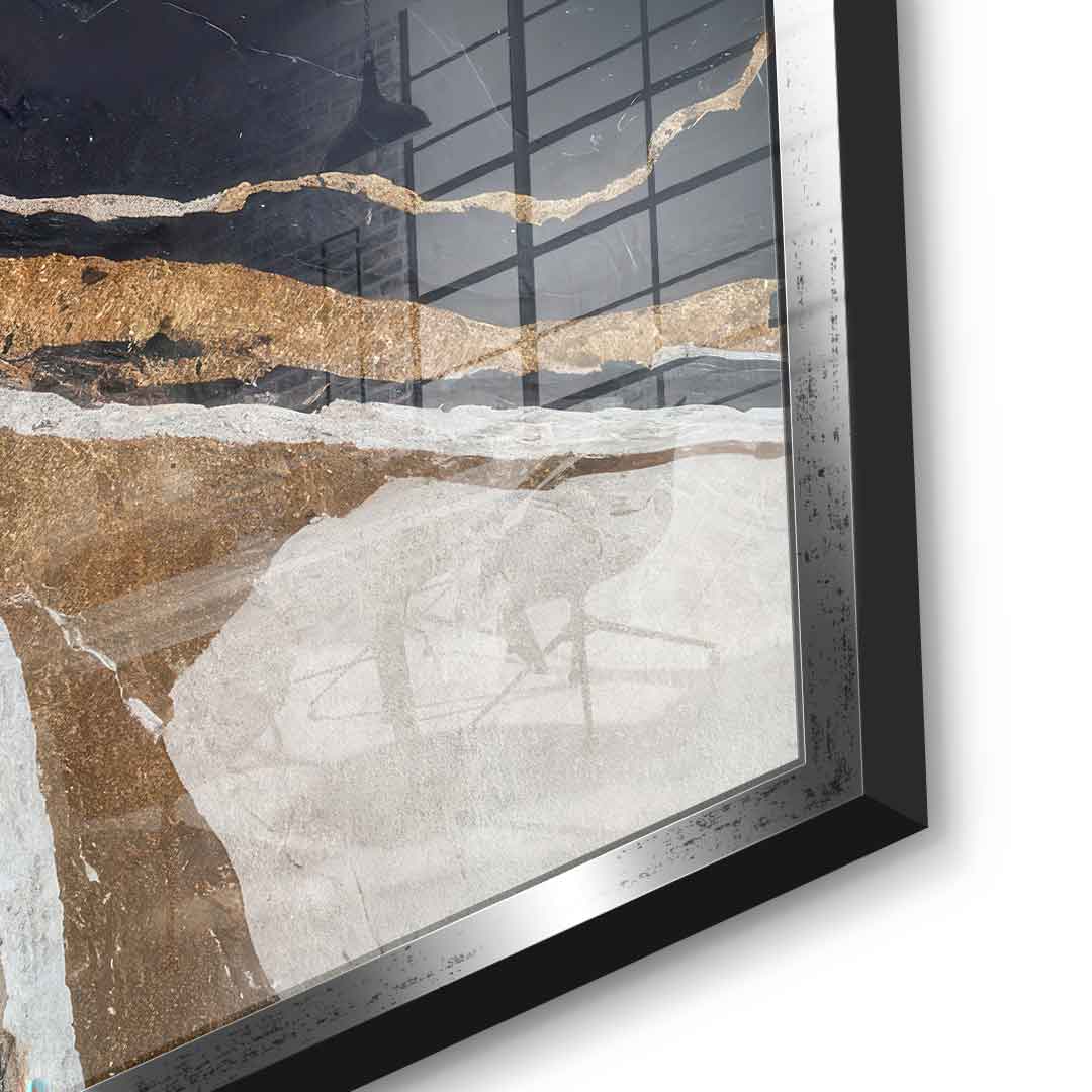 Textured Earth in Black and Gold - Acrylic glass