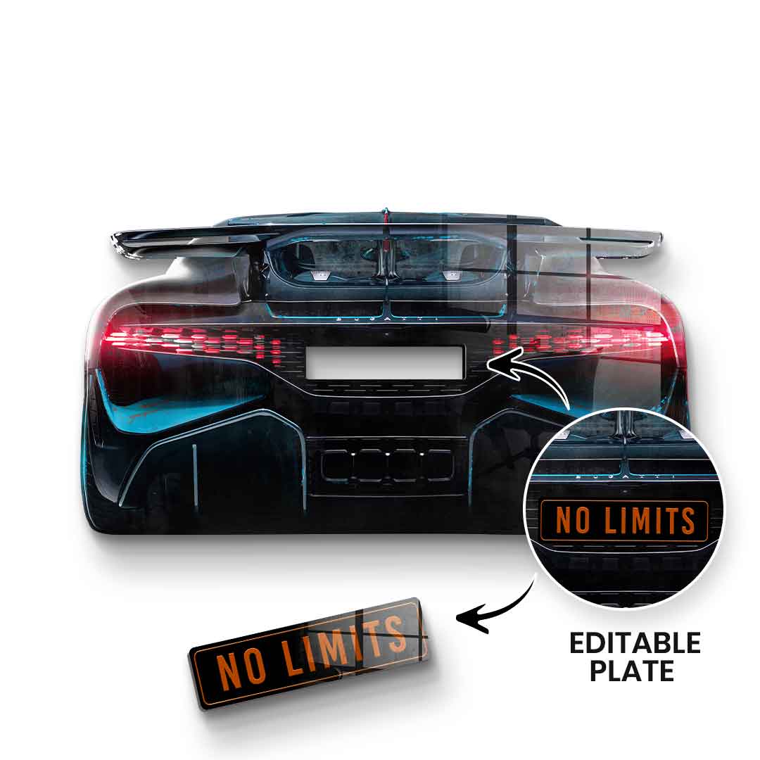 Wandskulptur Bugatti Backside - Acrylglas
