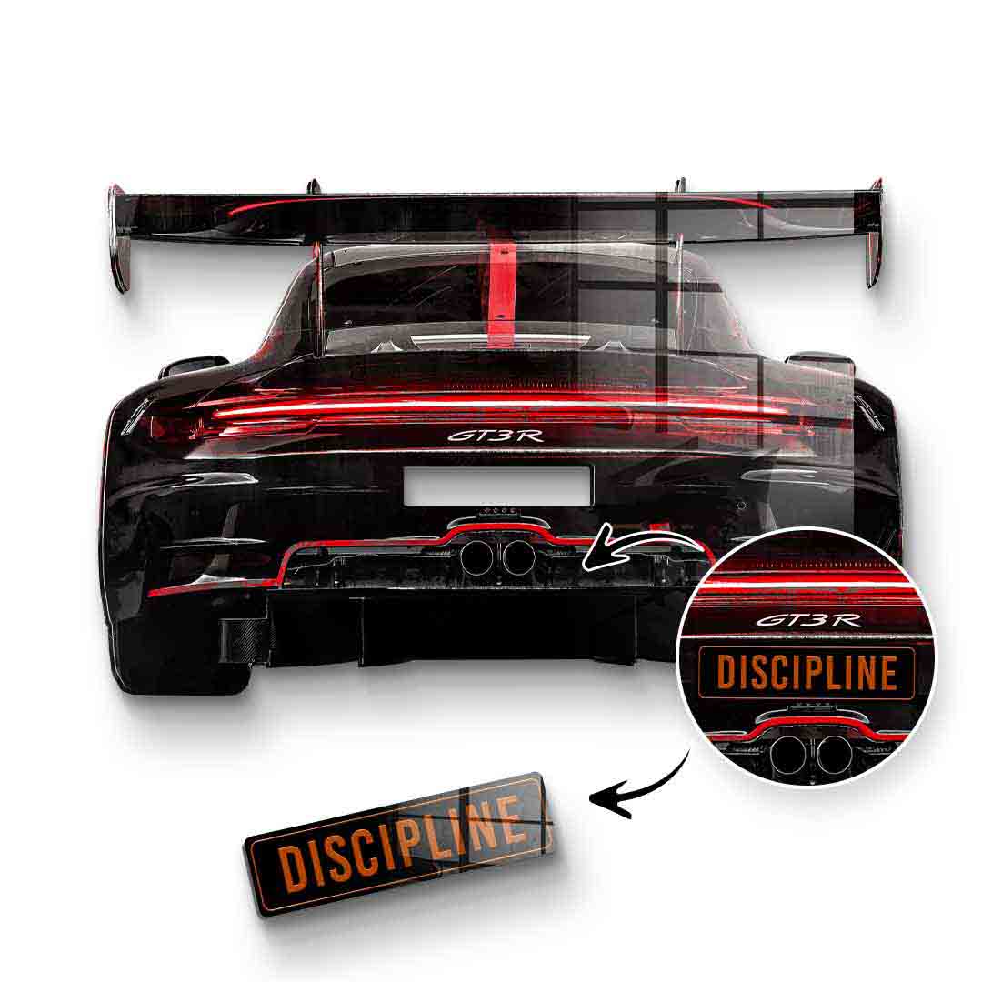 Wall sculpture Porsche backside - acrylic glass