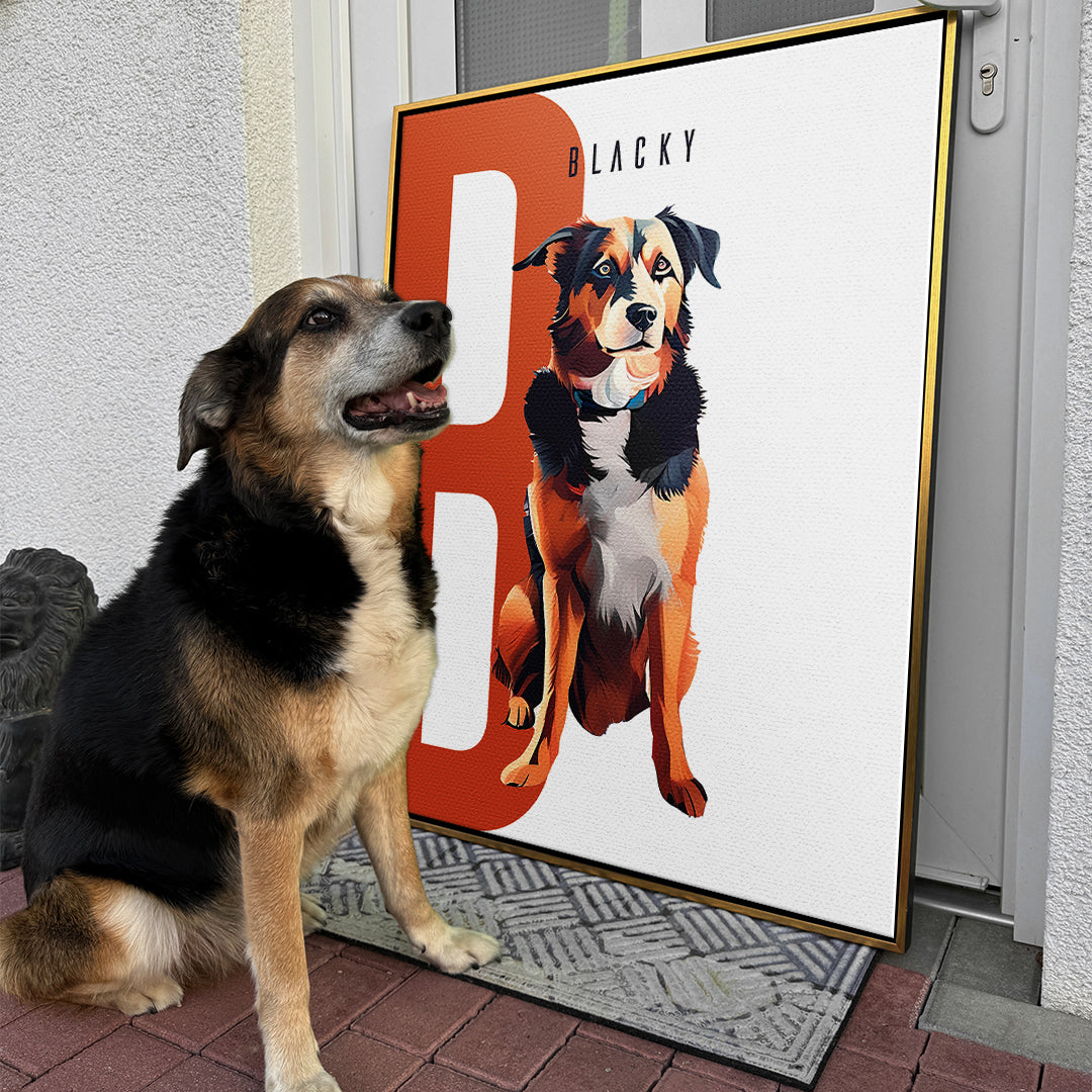 "Geometric style" pet portrait - personalized