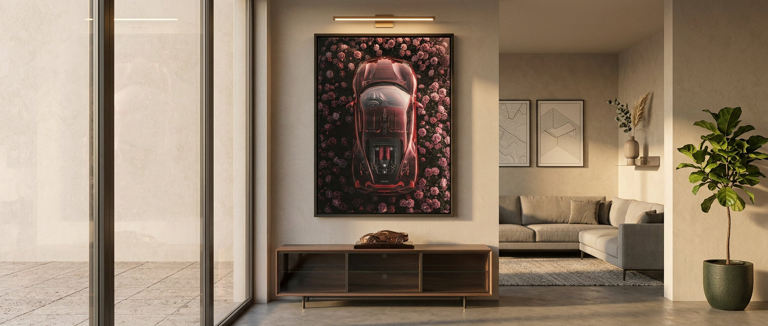DOTCOMCANVAS® Ferrari in flowers Banner