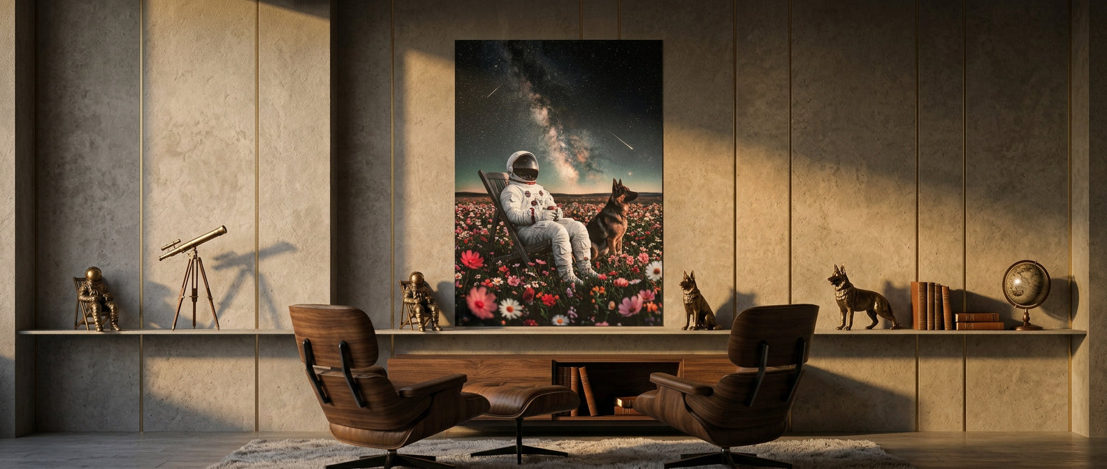 DOTCOMCANVAS® Astronaut's Silent Night Poster – Banner