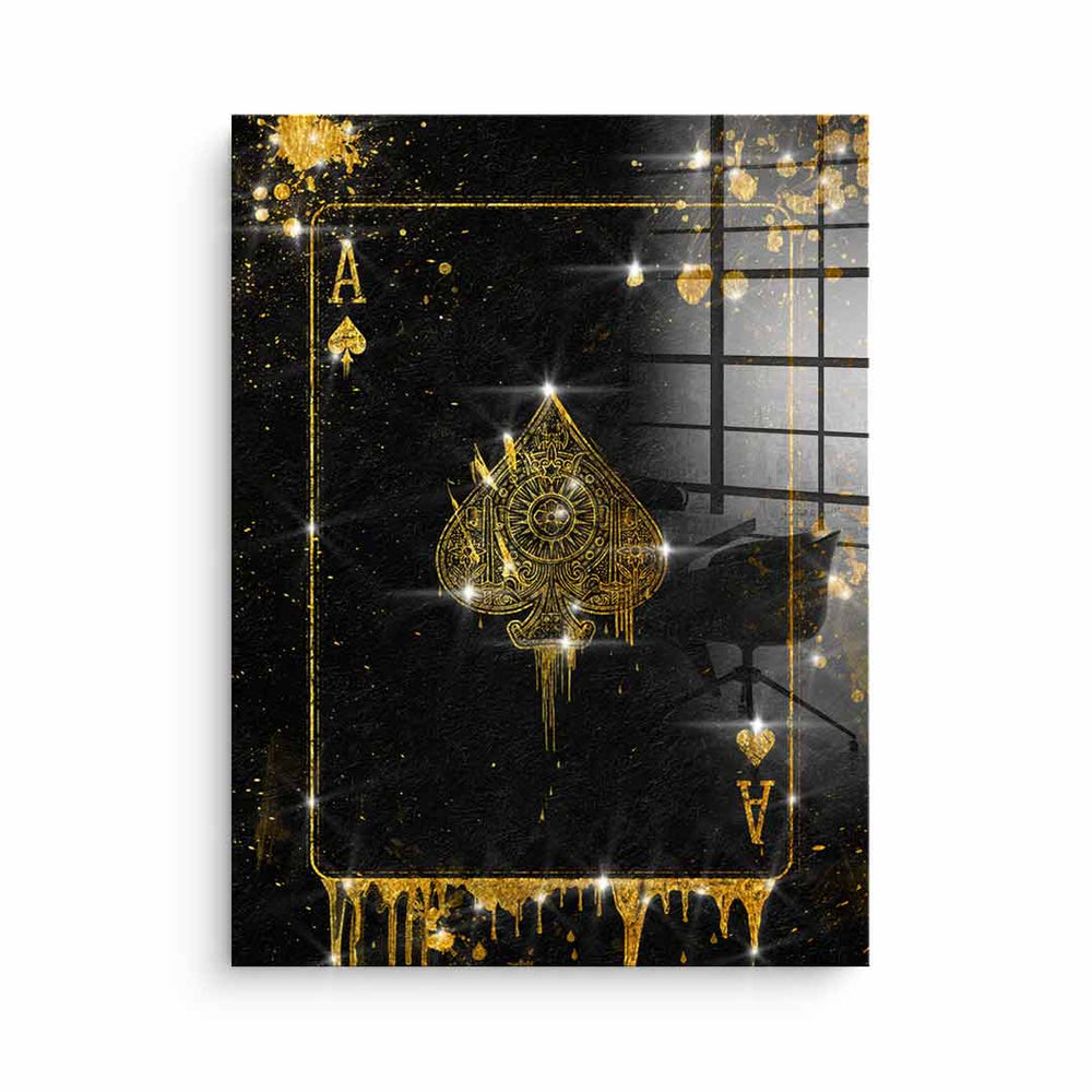 Ace Card als Blattgoldbild von DOTCOMCANVAS®