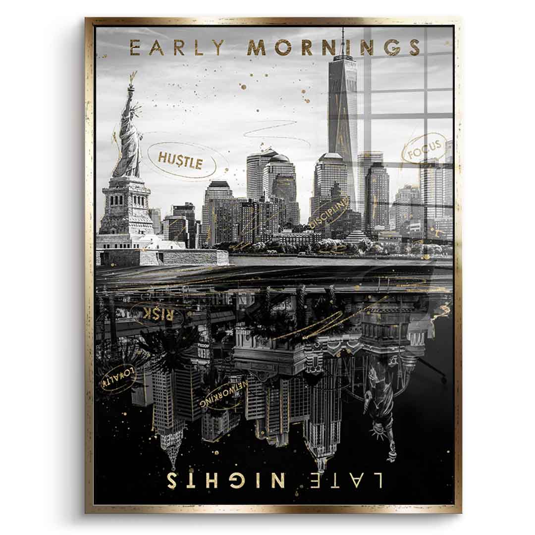 Early Morning VS Late Night - gold leaf