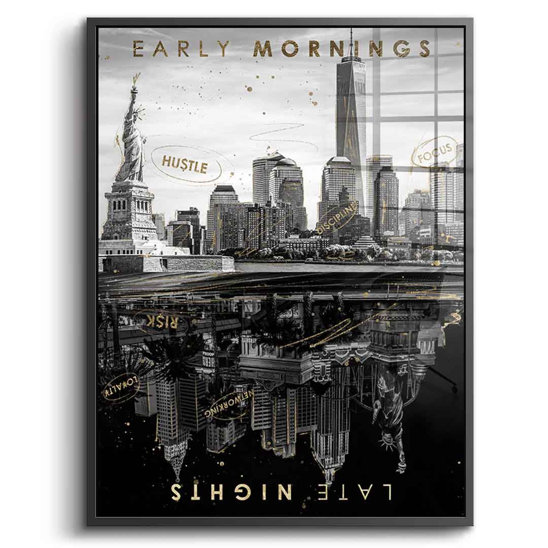Early Morning VS Late Night - gold leaf