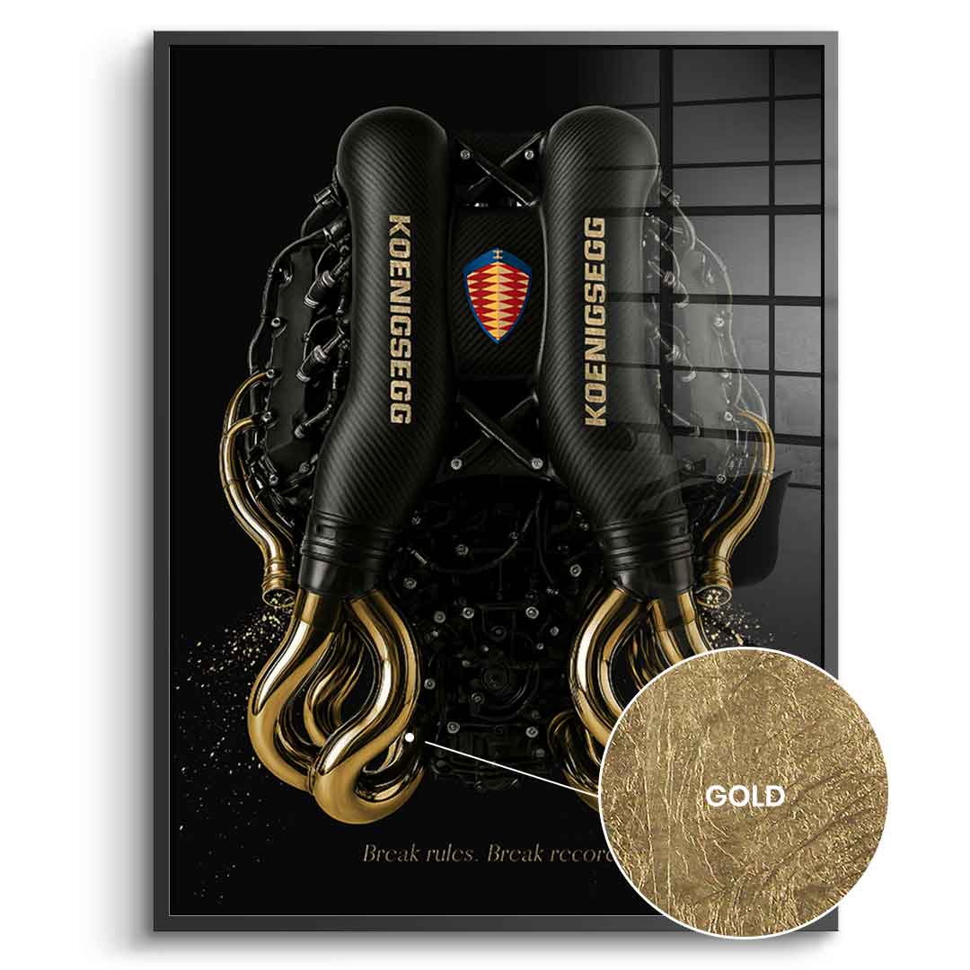 Koenigsegg Engine - gold leaf