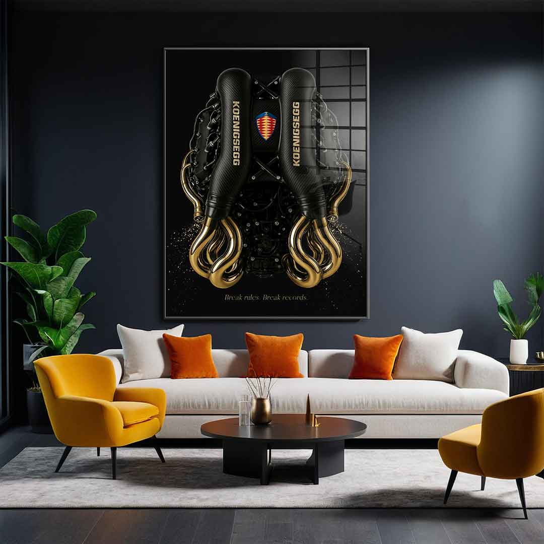 Koenigsegg Engine - gold leaf
