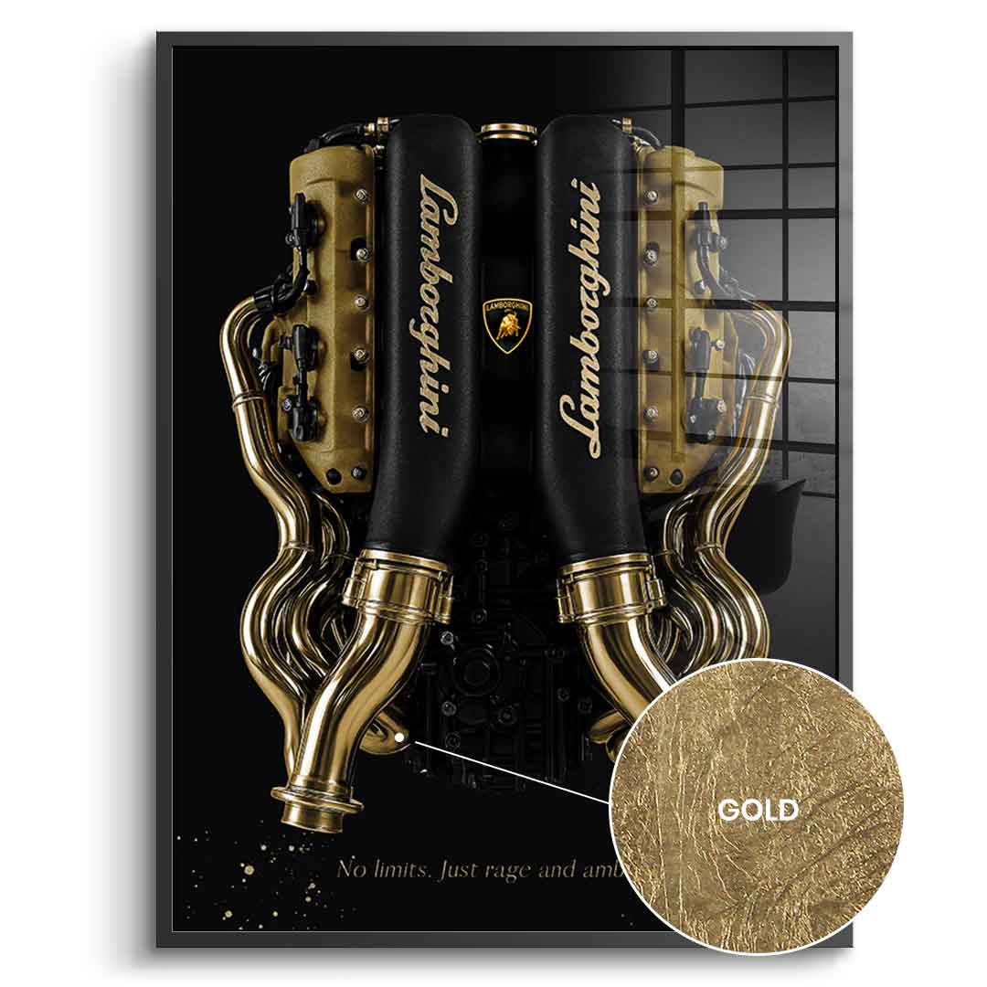 Lamborghini Engine - Blattgold