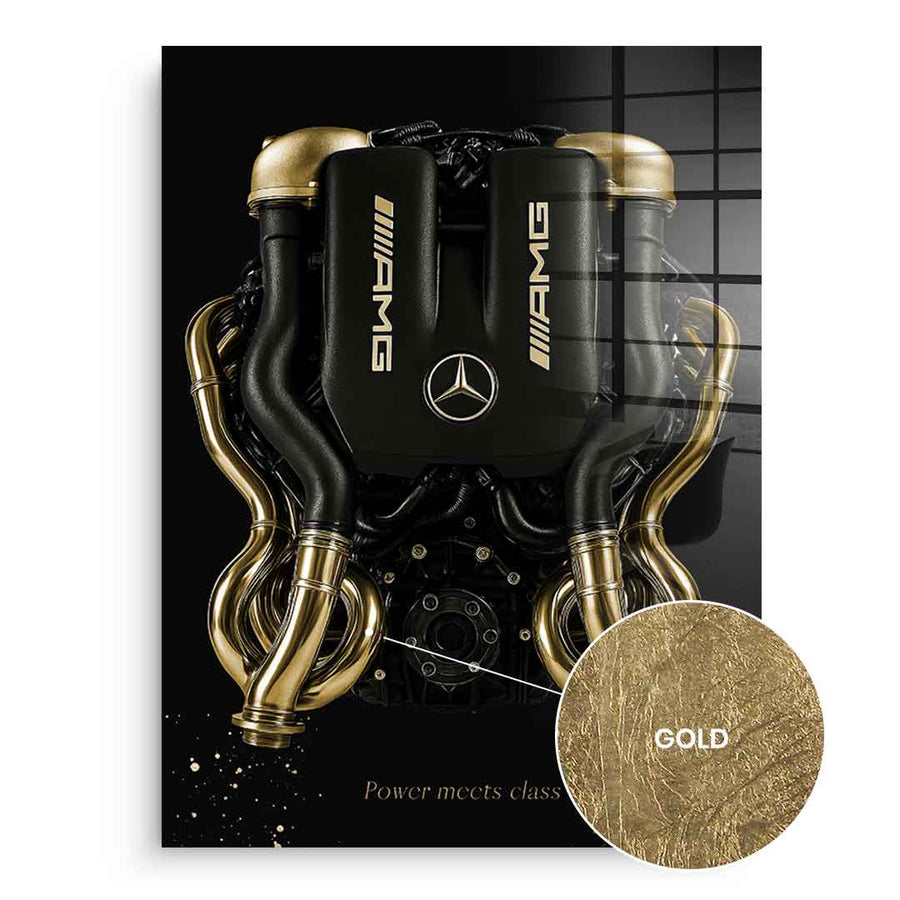 Mercedes V8 Engine - Blattgold – Vorderseite