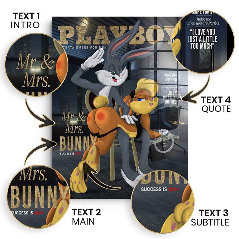 Playboy Bunny personalisierbar - Blattgold