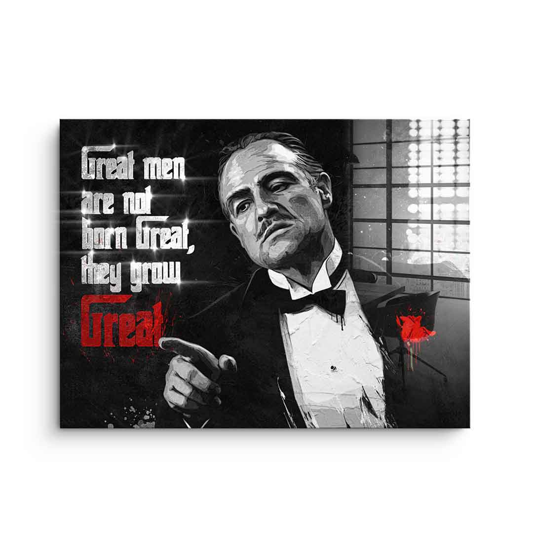 Great Men are not born great - leaf silver