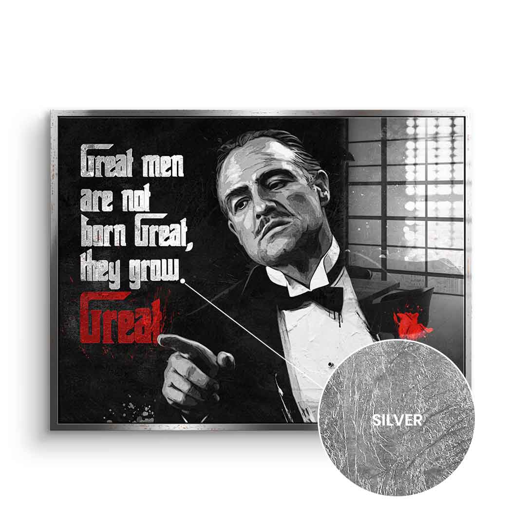 Great Men are not born great - leaf silver