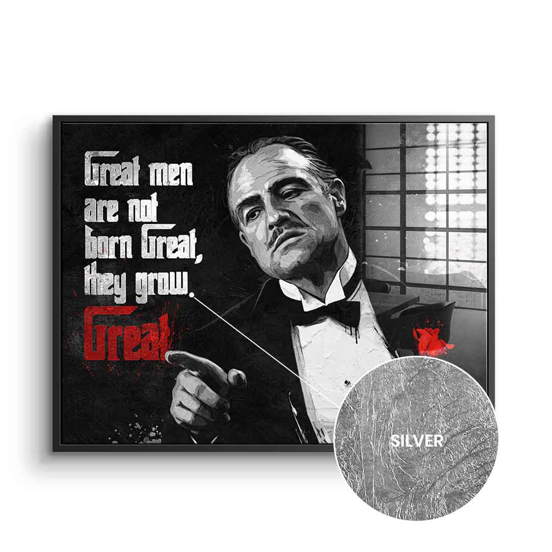 Great Men are not born great - leaf silver