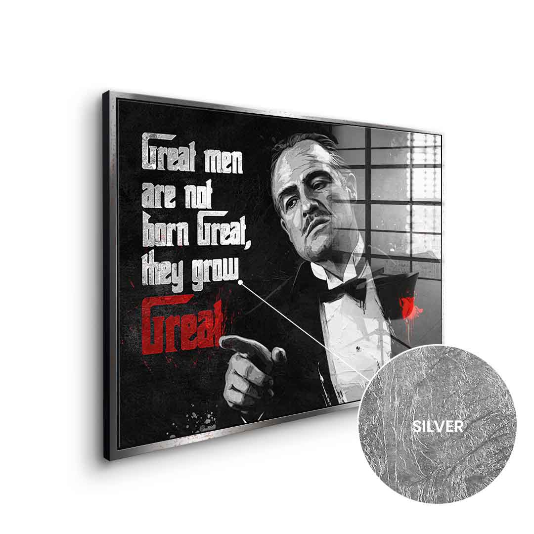 Great Men are not born great - leaf silver