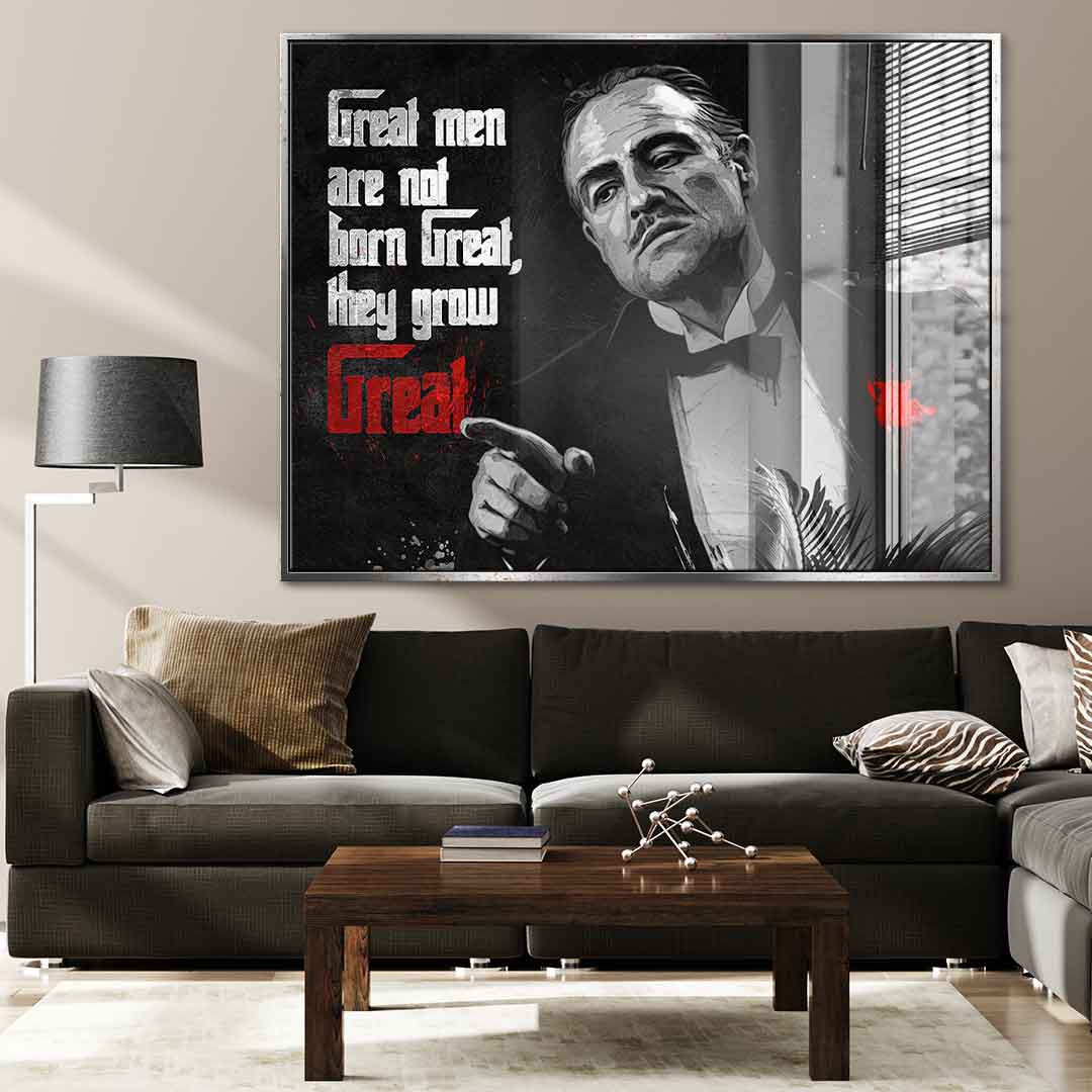 Great Men are not born great - leaf silver