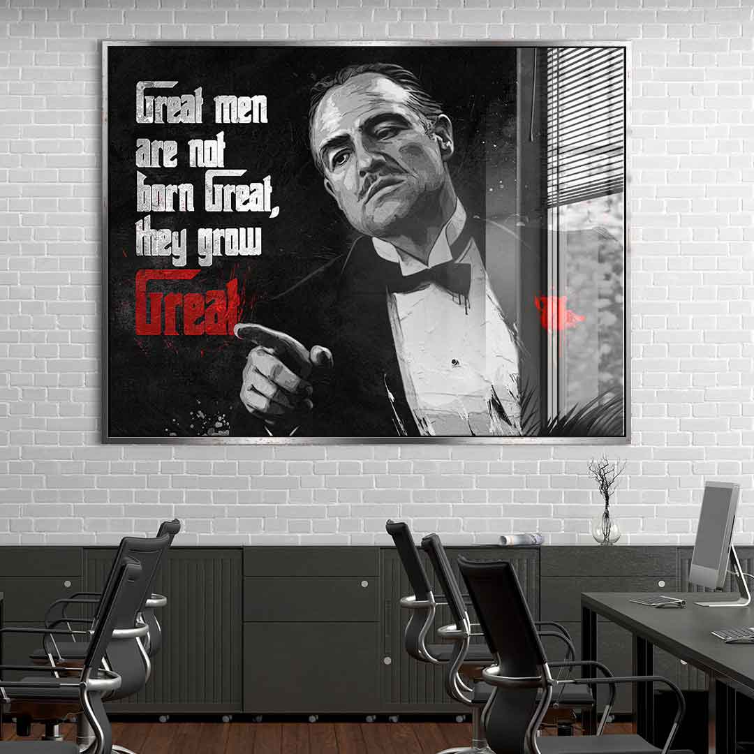 Great Men are not born great - leaf silver