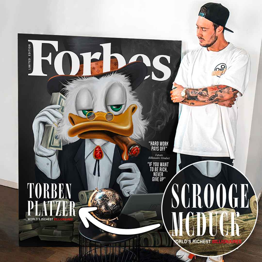 Personalizing Billionaire Duck - canvas