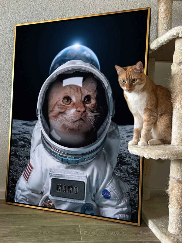 Astronaut Haustier Portrait Personalisierbar