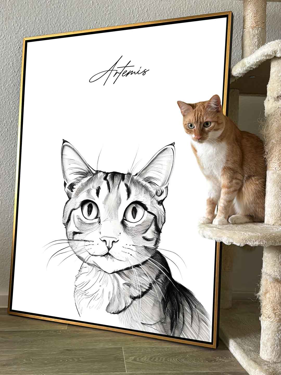 Bleing pencil drawing pet portrait personalized