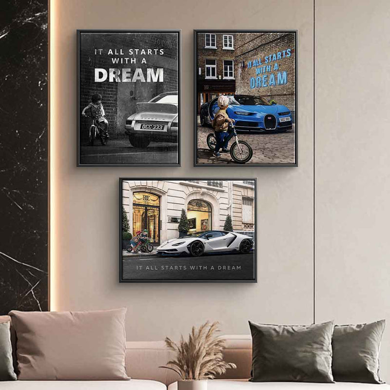 IT ALL STARTS WITH A DREAM - Leinwand 3x