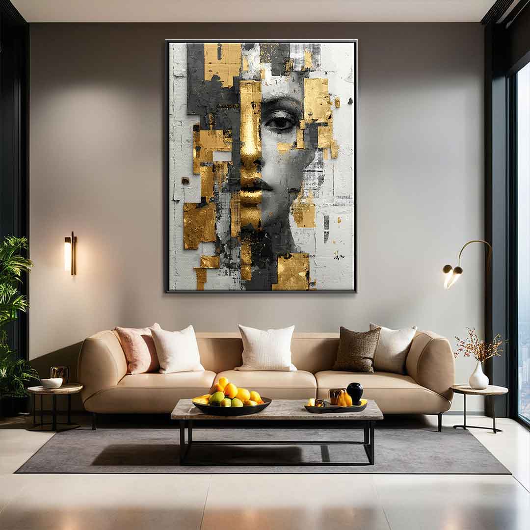 Gold White Half Face