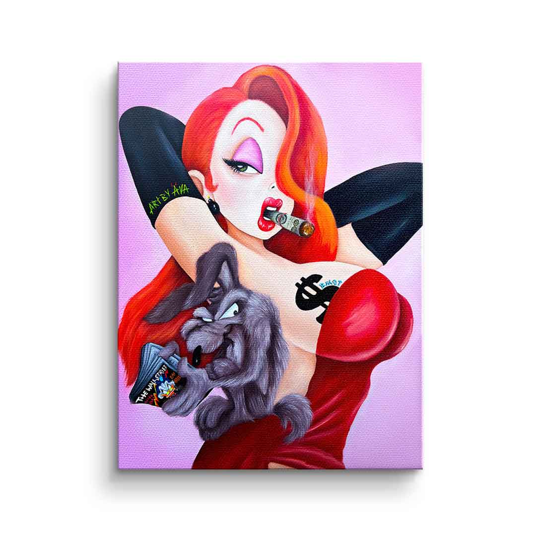 Canvas Art Posing Jessica Rabbit cartoon red pink