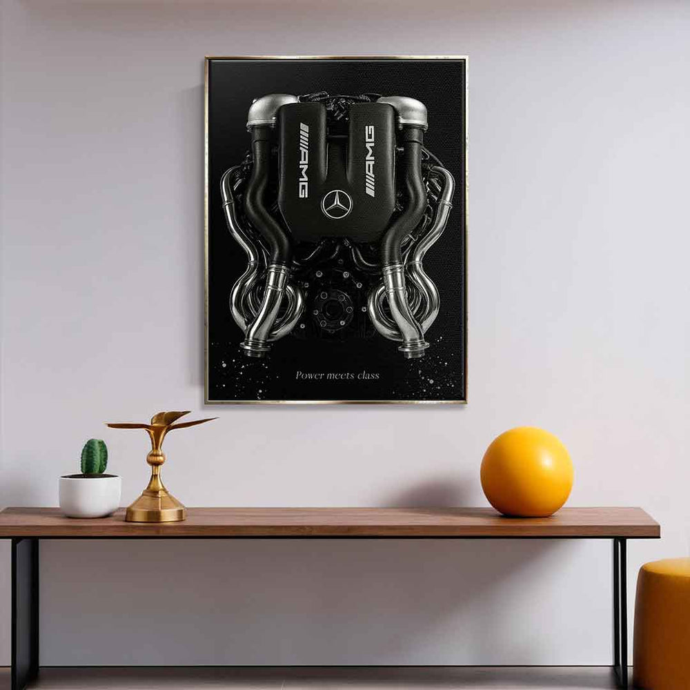 Mercedes V8 Engine Leinwandbild – Ansicht 3