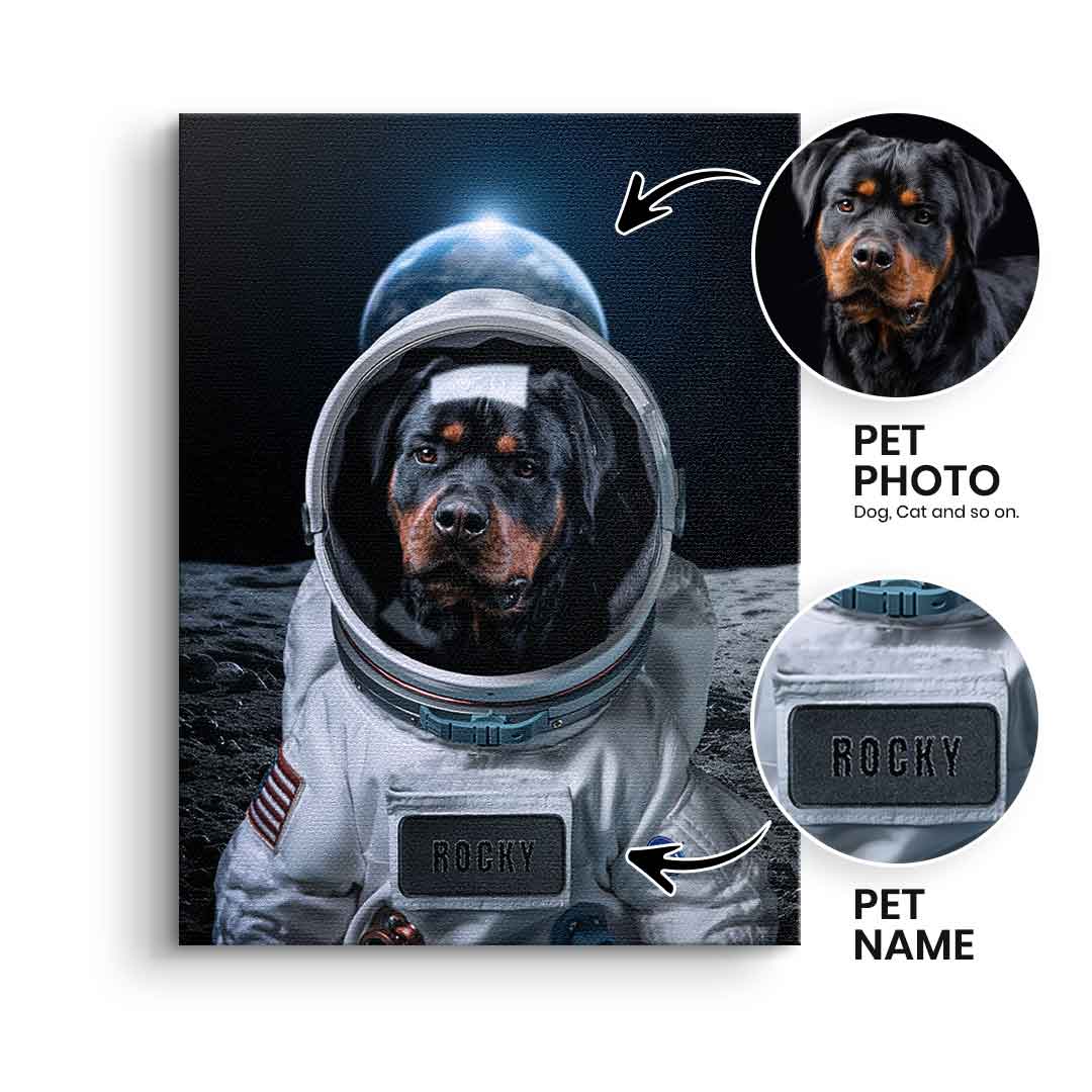 Astronaut Haustier Portrait Personalisierbar