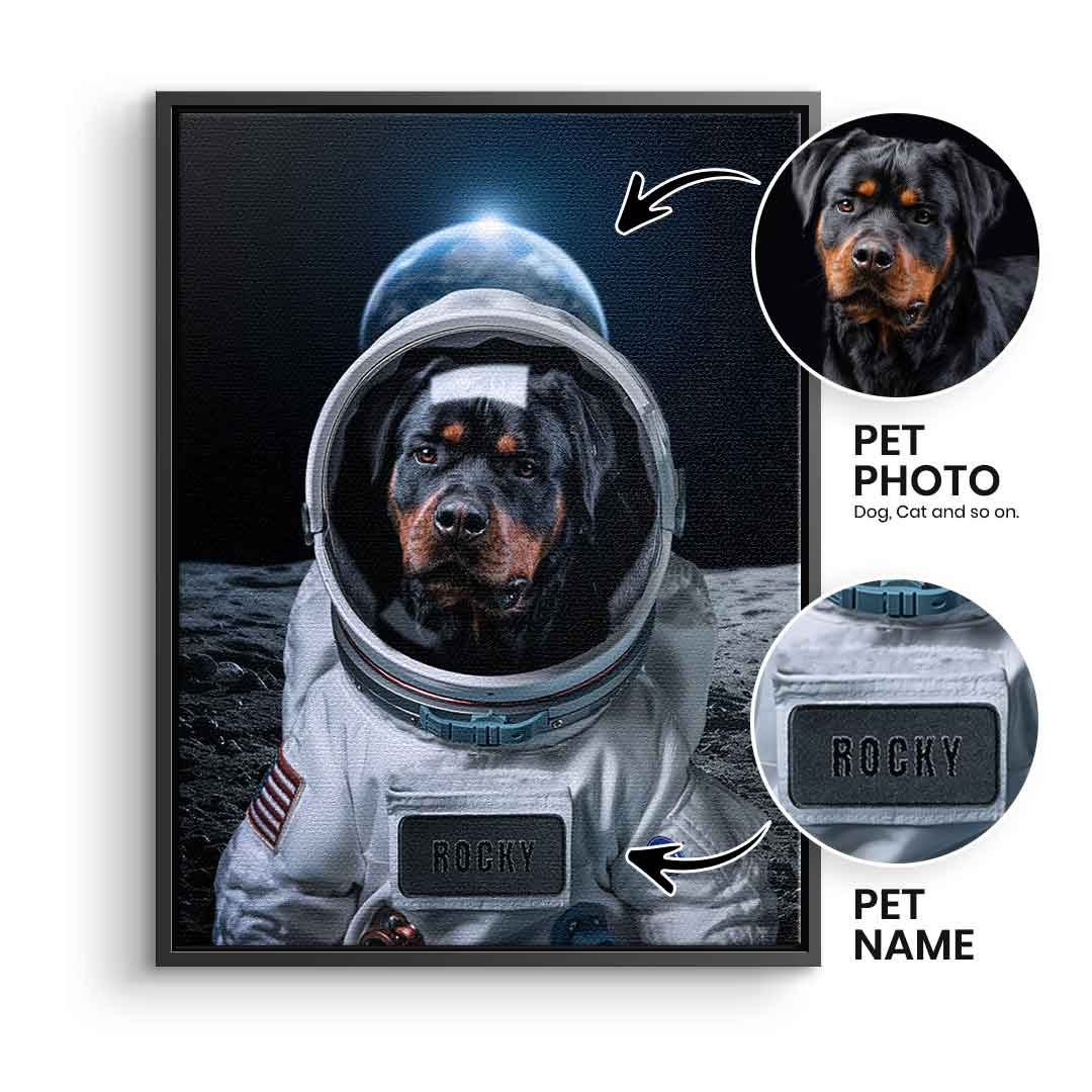 Astronaut Haustier Portrait Personalisierbar