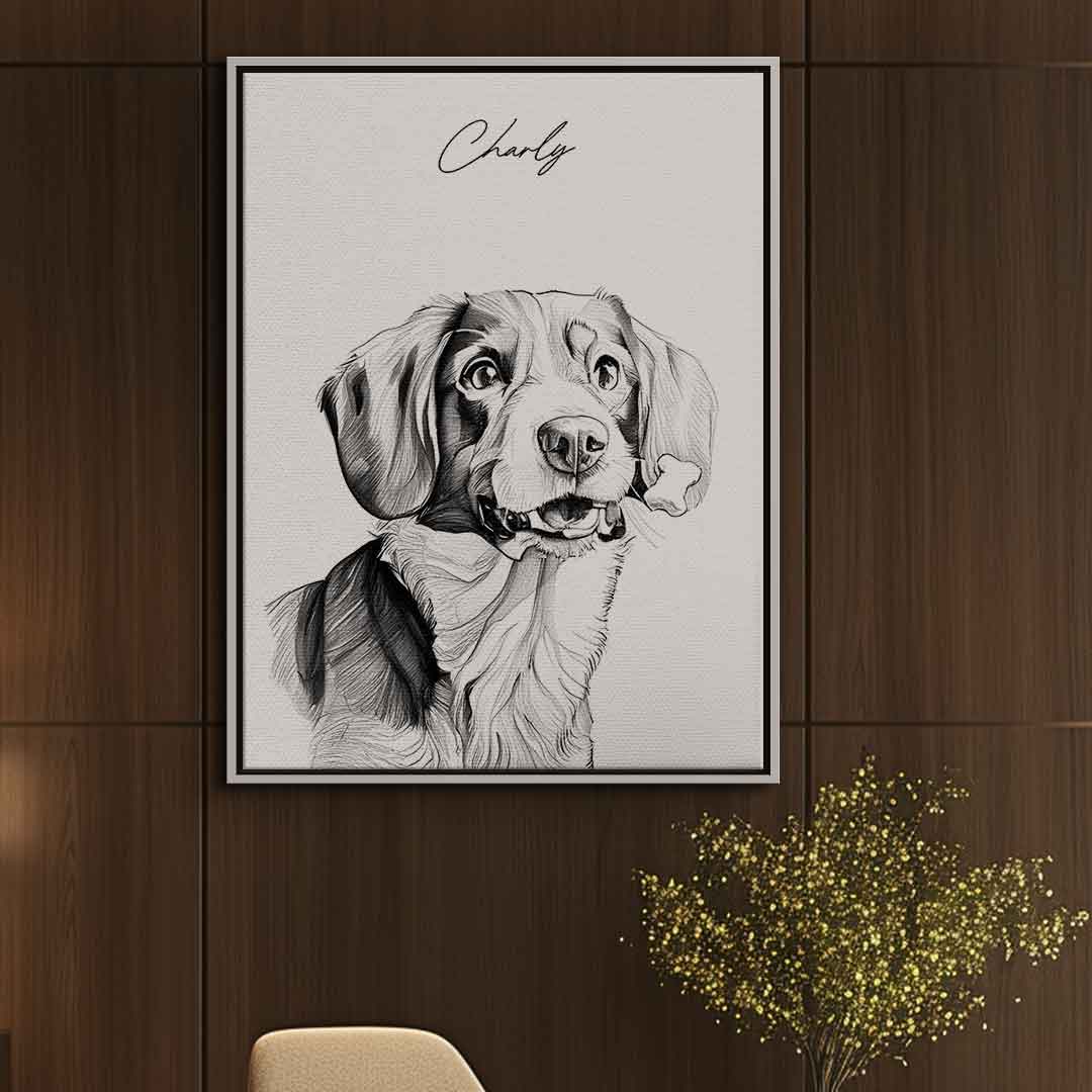 Bleing pencil drawing pet portrait personalized