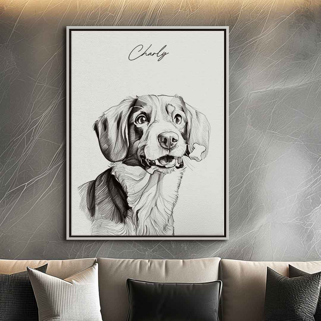 Bleing pencil drawing pet portrait personalized
