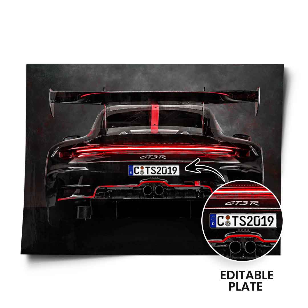 Porsche Backside - Poster - personalisierbar