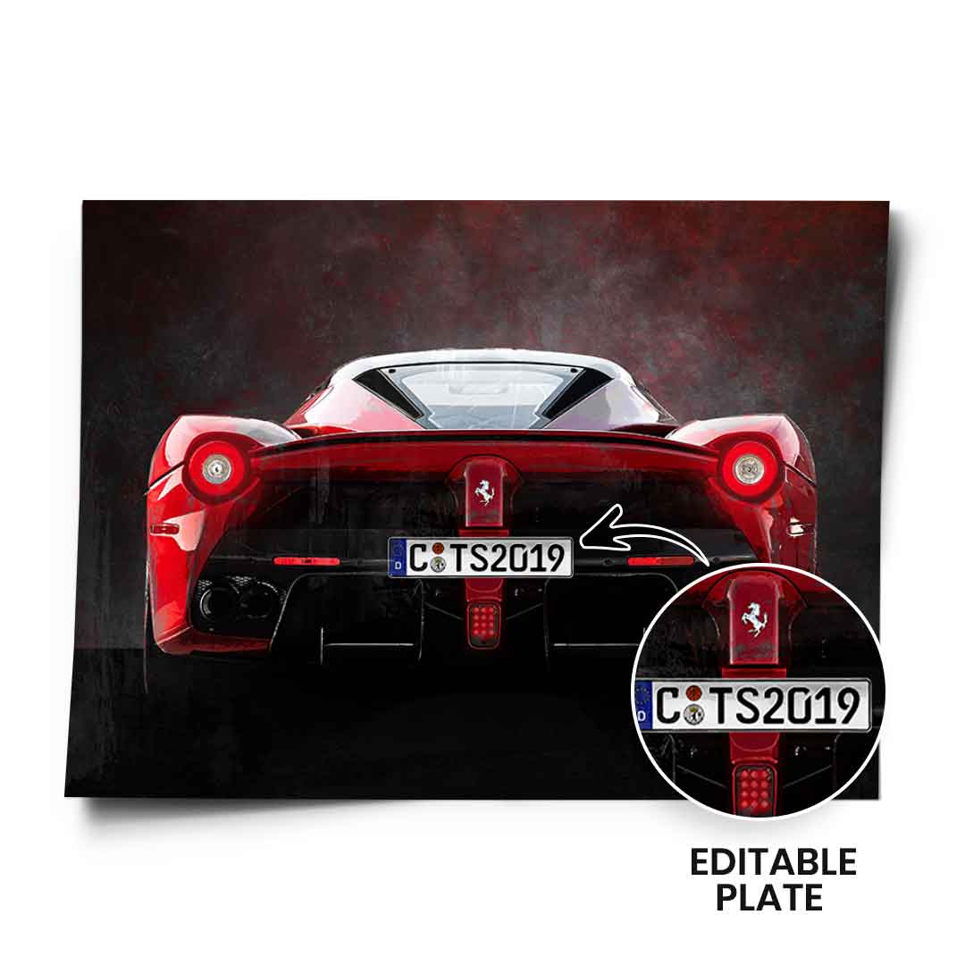 Ferrari Backside - Poster - personalisierbar