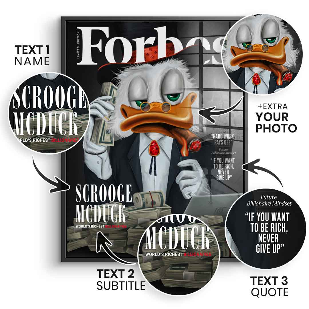 Personalizing Billionaire Duck - Acrylglas
