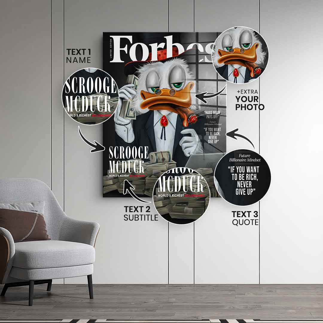 Personalizing Billionaire Duck - Acrylglas
