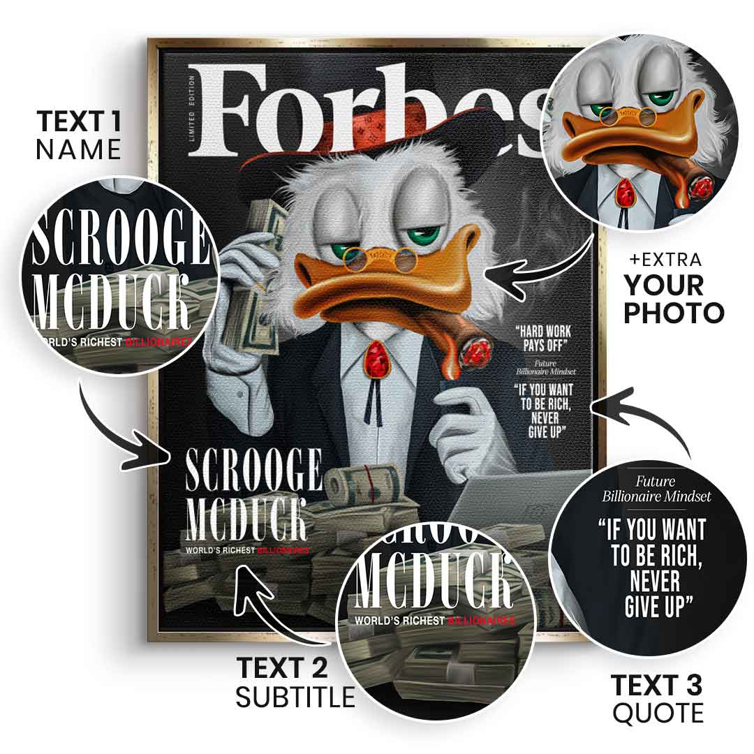 Personalizing Billionaire Duck - canvas