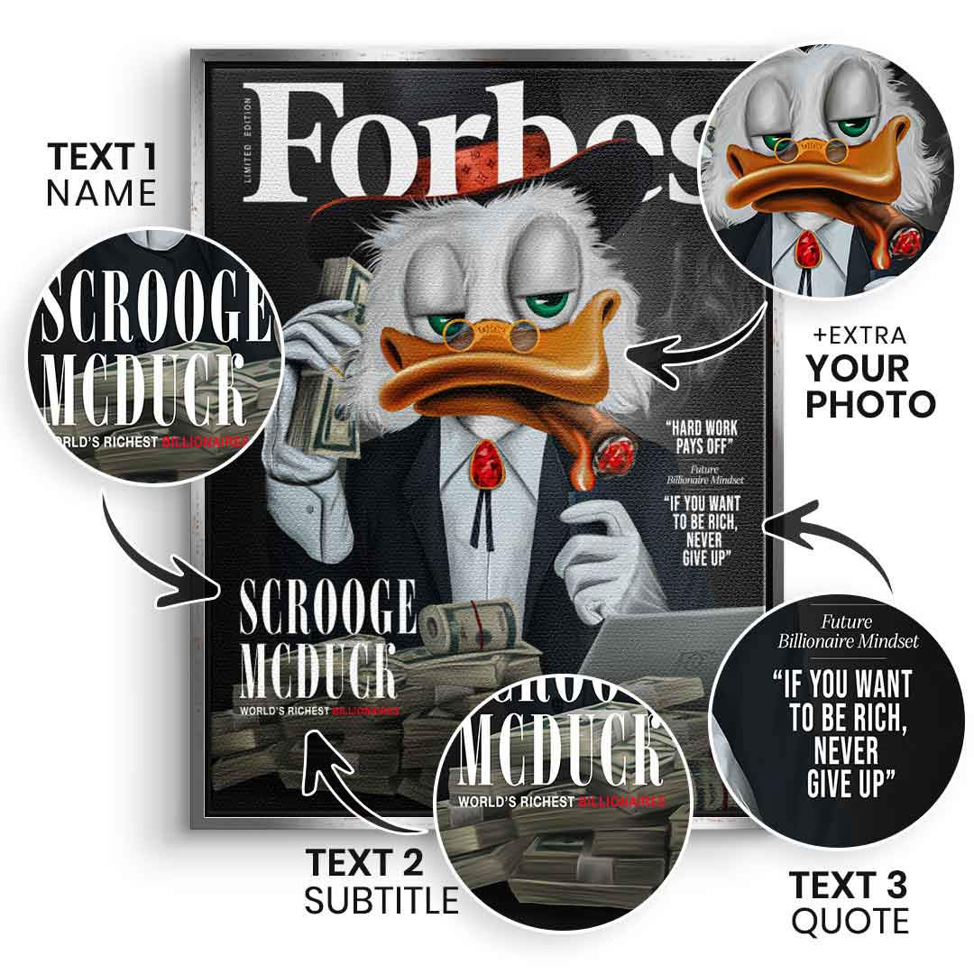 Personalizing Billionaire Duck - canvas