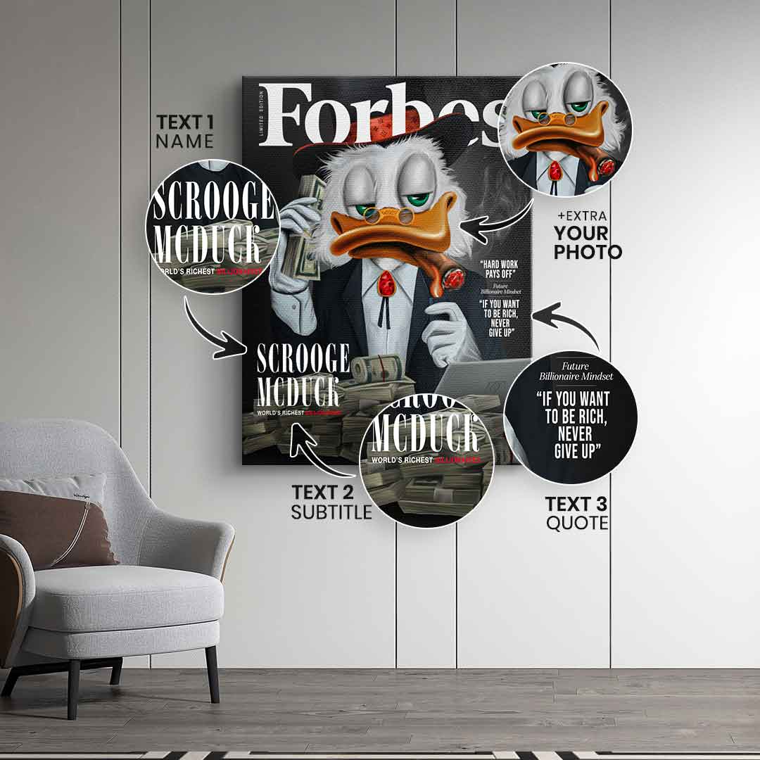 Personalizing Billionaire Duck - canvas